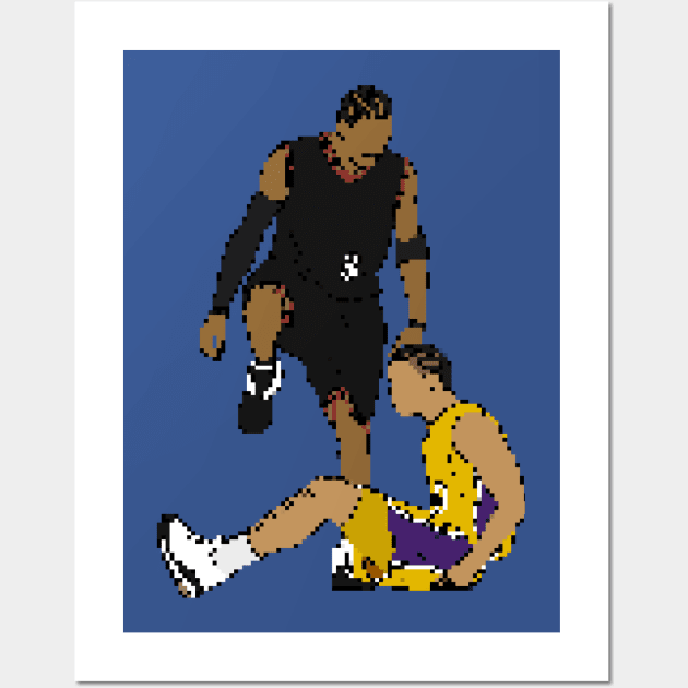 Allen Iverson Steps Over Tyronn Lue (Pixel Art) Wall Art by rattraptees